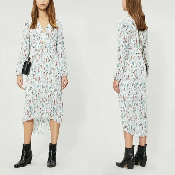 NWT Maje Rasiona Floral Long Sleeve Dress 2 - Picture 1 of 8